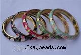 CEB12 5pcs 10mm width gold plated alloy with enamel bangles wholesale