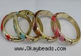 CEB123 16mm width gold plated alloy with enamel bangles wholesale