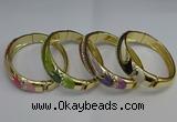 CEB124 16mm width gold plated alloy with enamel bangles wholesale