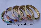 CEB14 5pcs 10mm width gold plated alloy with enamel bangles wholesale