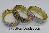 CEB141 20mm width gold plated alloy with enamel bangles wholesale