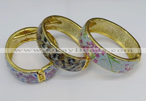 CEB141 20mm width gold plated alloy with enamel bangles wholesale