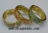 CEB147 19mm width gold plated alloy with enamel bangles wholesale