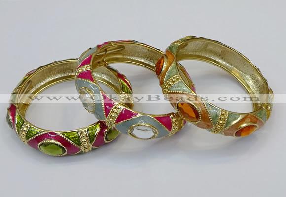 CEB159 17mm width gold plated alloy with enamel bangles wholesale