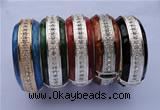 CEB17 5pcs 24.5mm width silver plated alloy with rhinestone & enamel bangle