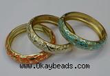 CEB184 15mm width gold plated alloy with enamel bangles wholesale