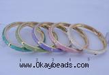 CEB29 5pcs 7mm width gold plated alloy with enamel bangles