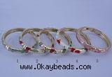 CEB30 5pcs 8mm width gold plated alloy with enamel bangles