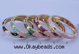 CEB32 5pcs 10mm width gold plated alloy with enamel bangles