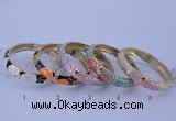 CEB35 5pcs 12mm width gold plated alloy with enamel bangles