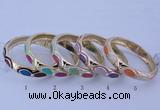 CEB36 5pcs 12mm width gold plated alloy with enamel rhinestone & bangles