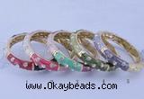 CEB37 5pcs 12mm width gold plated alloy with enamel rhinestone & bangles