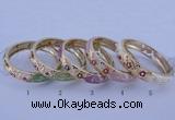 CEB38 5pcs 14mm width gold plated alloy with enamel rhinestone & bangles