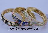 CEB40 5pcs 14mm width gold plated alloy with enamel bangles