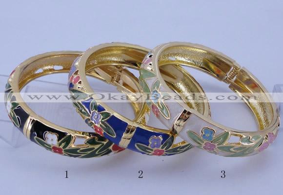 CEB40 5pcs 14mm width gold plated alloy with enamel bangles