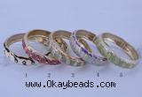 CEB41 5pcs 15mm width gold plated alloy with enamel rhinestone & bangles