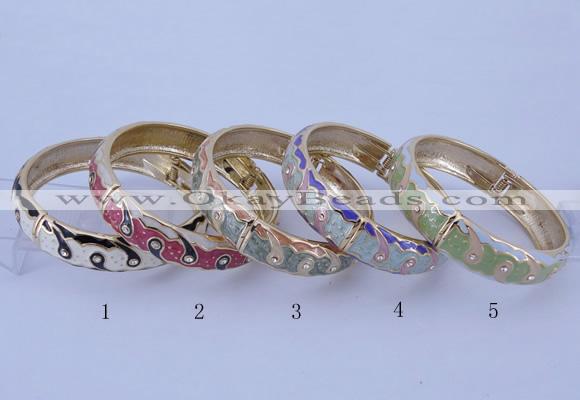 CEB41 5pcs 15mm width gold plated alloy with enamel rhinestone & bangles