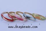 CEB42 5pcs 17mm width gold plated alloy with enamel rhinestone & bangles