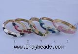 CEB43 5pcs 17mm width gold plated alloy with enamel rhinestone & bangles