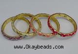 CEB50 7mm width gold plated alloy with enamel bangles wholesale