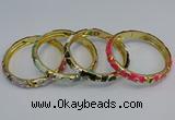 CEB51 7mm width gold plated alloy with enamel bangles wholesale