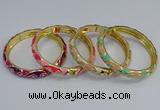 CEB52 7mm width gold plated alloy with enamel bangles wholesale