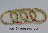 CEB53 7mm width gold plated alloy with enamel bangles wholesale