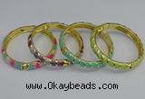 CEB54 7mm width gold plated alloy with enamel bangles wholesale