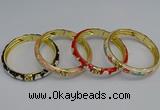 CEB56 7mm width gold plated alloy with enamel bangles wholesale