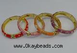 CEB58 9mm width gold plated alloy with enamel bangles wholesale