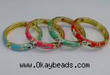 CEB62 9mm width gold plated alloy with enamel bangles wholesale