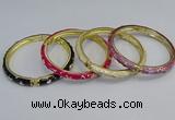 CEB67 6mm width gold plated alloy with enamel bangles wholesale