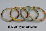 CEB68 6mm width gold plated alloy with enamel bangles wholesale