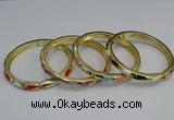 CEB72 6mm width gold plated alloy with enamel bangles wholesale