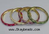 CEB75 6mm width gold plated alloy with enamel bangles wholesale