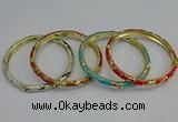 CEB78 5mm width gold plated alloy with enamel bangles wholesale