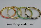 CEB79 6mm width gold plated alloy with enamel bangles wholesale