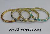 CEB80 6mm width gold plated alloy with enamel bangles wholesale