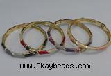 CEB81 6mm width gold plated alloy with enamel bangles wholesale