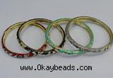 CEB82 6mm width gold plated alloy with enamel bangles wholesale