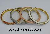 CEB87 7mm width gold plated alloy with enamel bangles wholesale