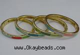 CEB88 7mm width gold plated alloy with enamel bangles wholesale