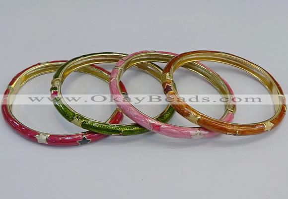 CEB91 6mm width gold plated alloy with enamel bangles wholesale