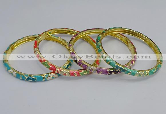 CEB92 6mm width gold plated alloy with enamel bangles wholesale