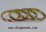 CEB93 7mm width gold plated alloy with enamel bangles wholesale