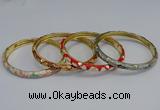 CEB94 6mm width gold plated alloy with enamel bangles wholesale