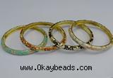 CEB95 6mm width gold plated alloy with enamel bangles wholesale