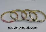 CEB96 6mm width gold plated alloy with enamel bangles wholesale