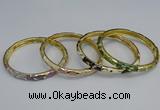 CEB97 6mm width gold plated alloy with enamel bangles wholesale