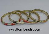 CEB99 6mm width gold plated alloy with enamel bangles wholesale